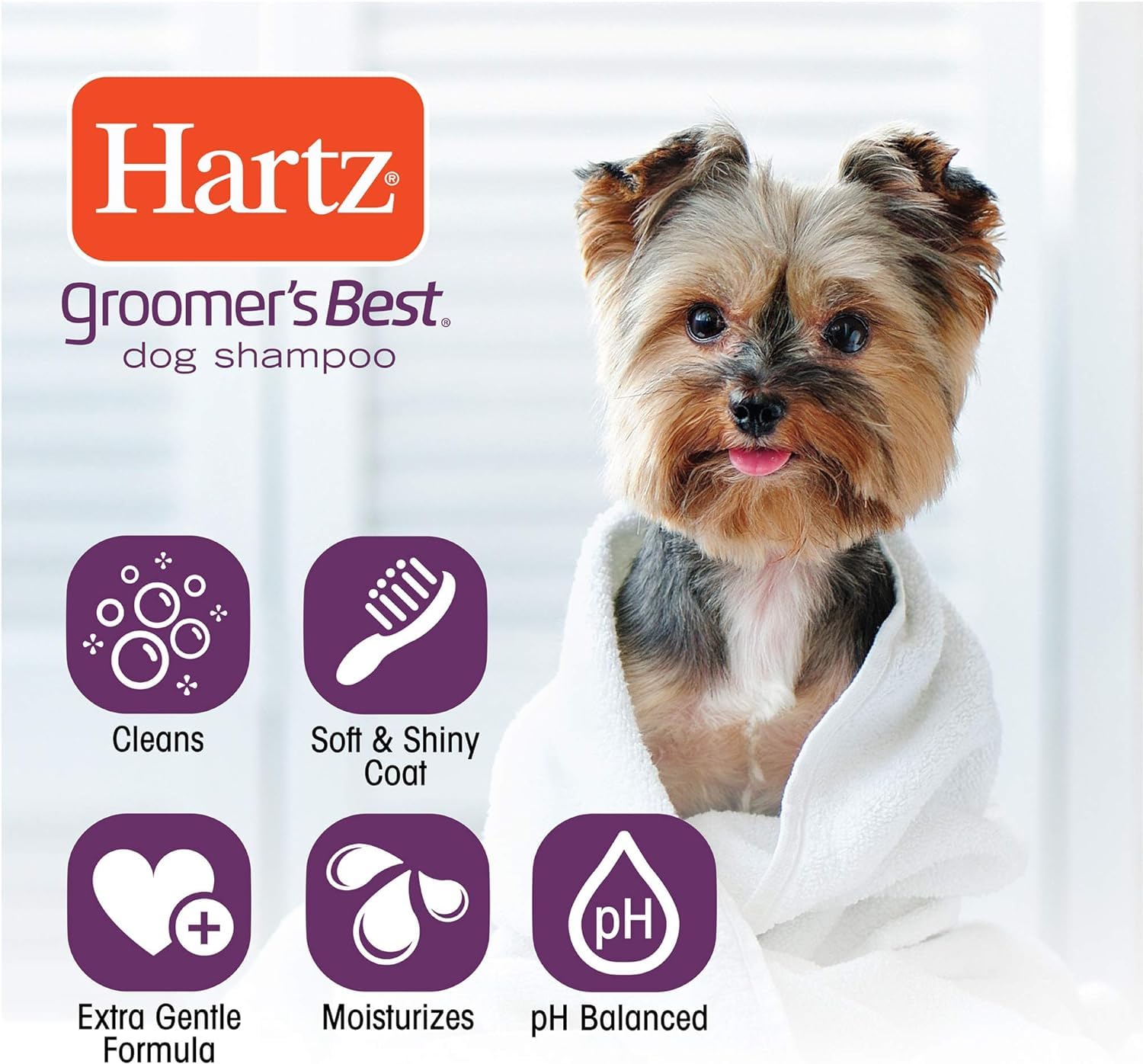 Hartz Groomer's Best Oatmeal Shampoo leaves coat feeling hydrated and soft.