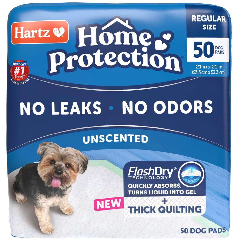 Hartz Home Protection 6-layer pad absorption helps manage accidents on floors.