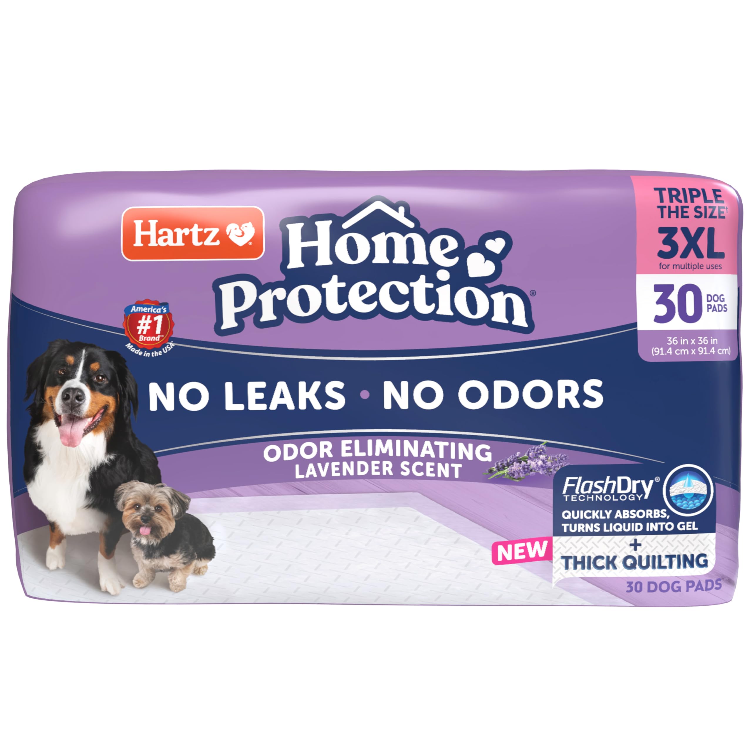 Hartz Home Protection 6-layer pad demonstrates superior absorption and leak protection for indoor use.