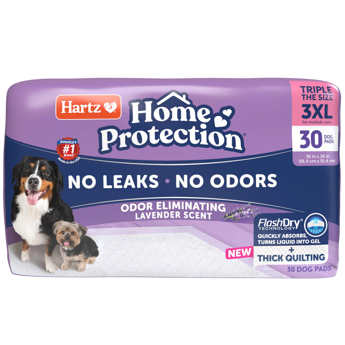 Hartz Home Protection 6-layer pad demonstrates superior absorption and leak protection for indoor use.