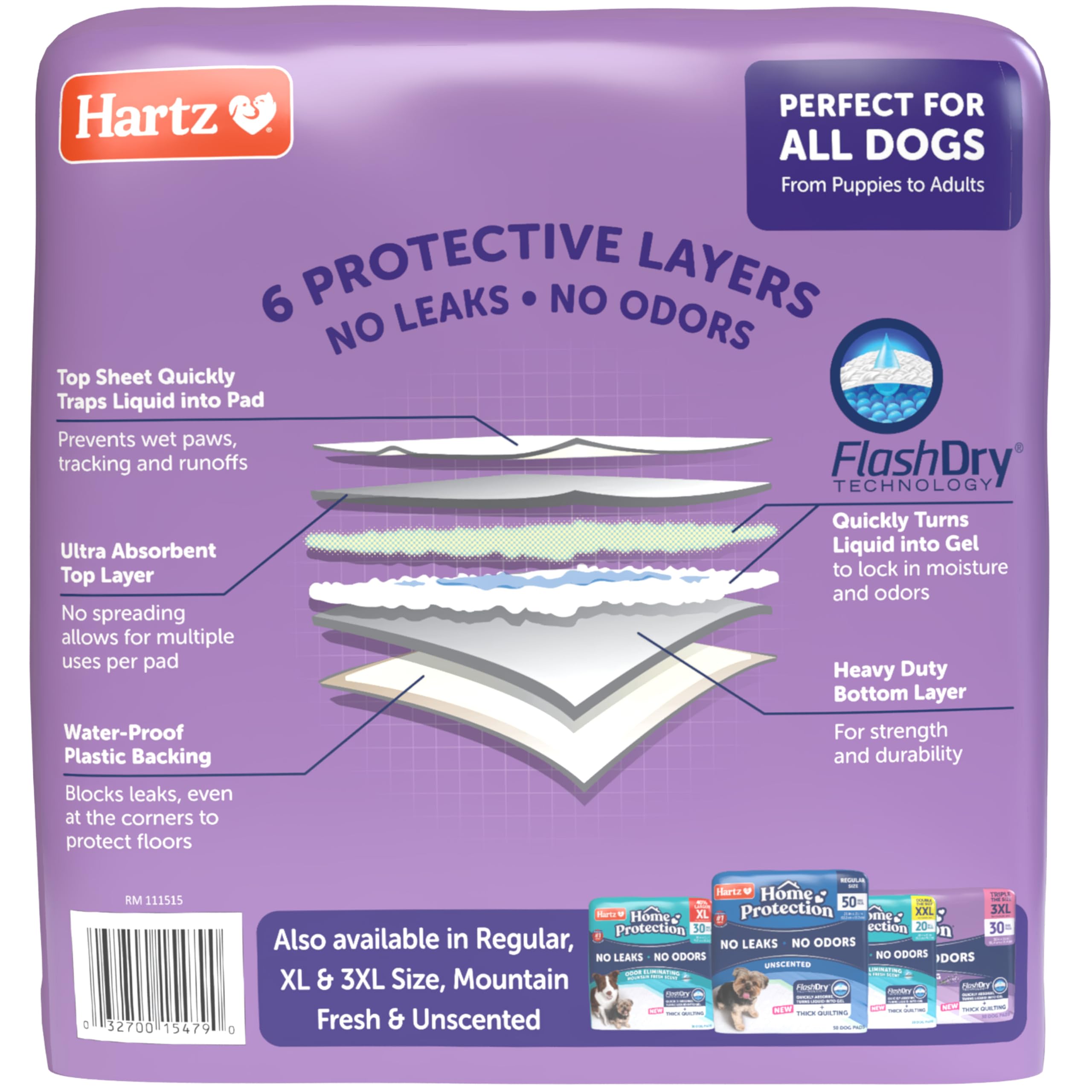 Hartz Home Protection pad being disposed after use for easy cleanup.