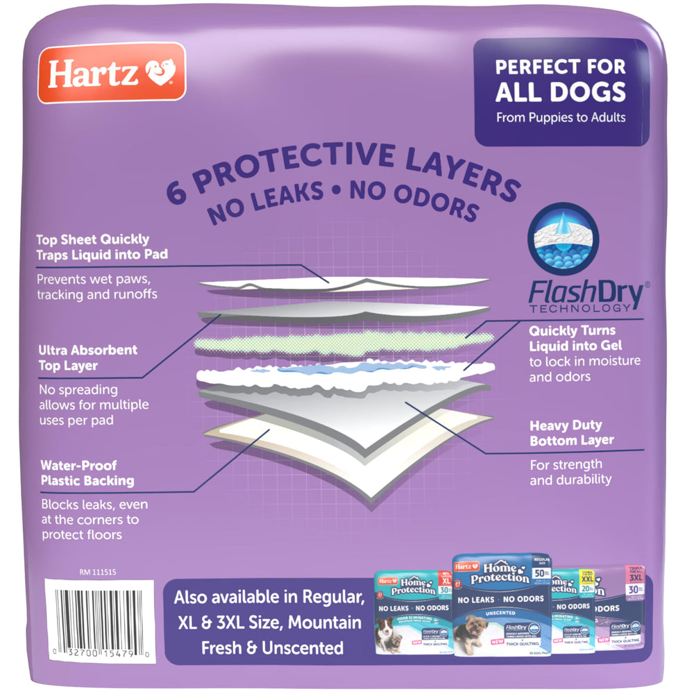 Hartz Home Protection pad being disposed after use for easy cleanup.