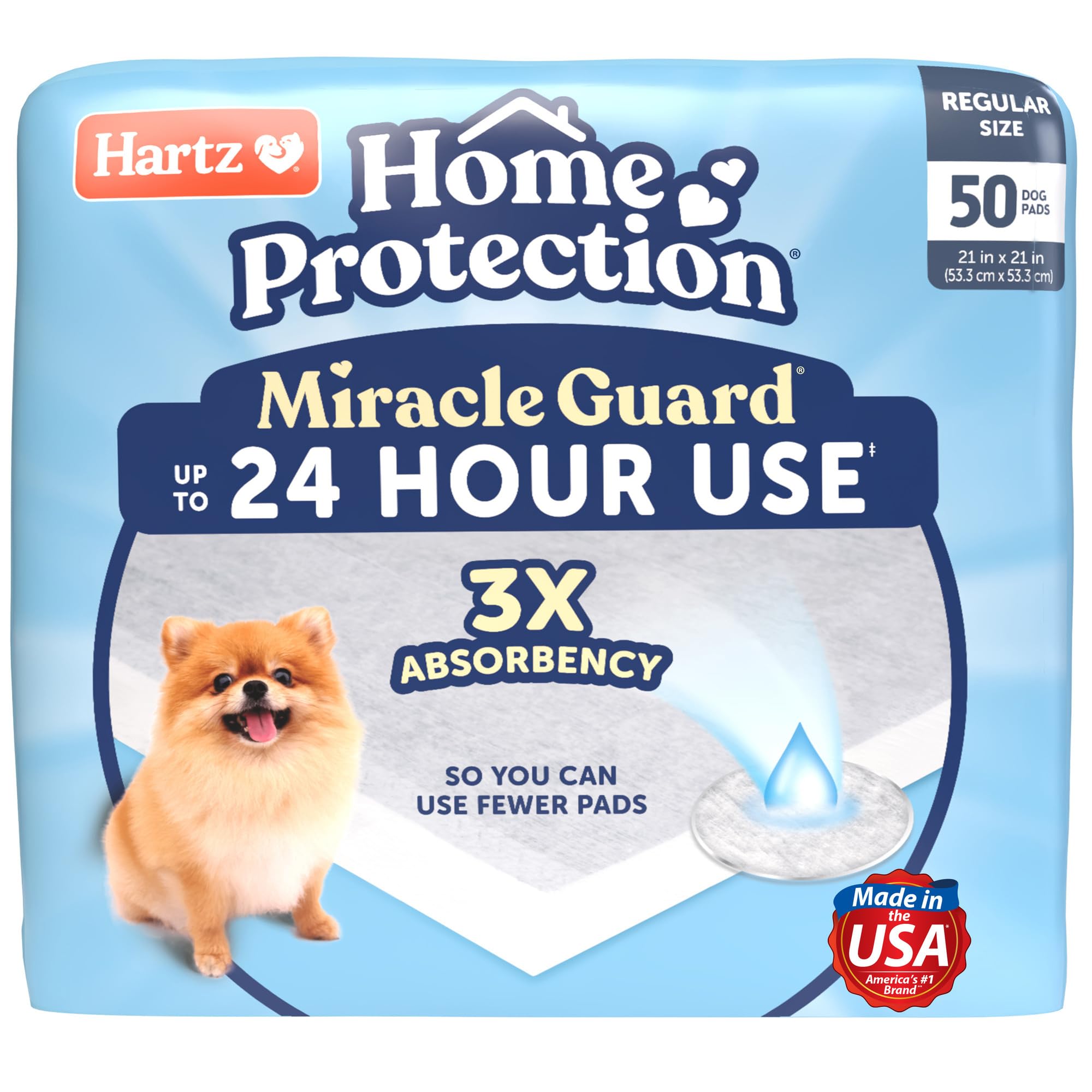 Hartz Miracle Guard pad pack shot highlights durable protection for extended use.