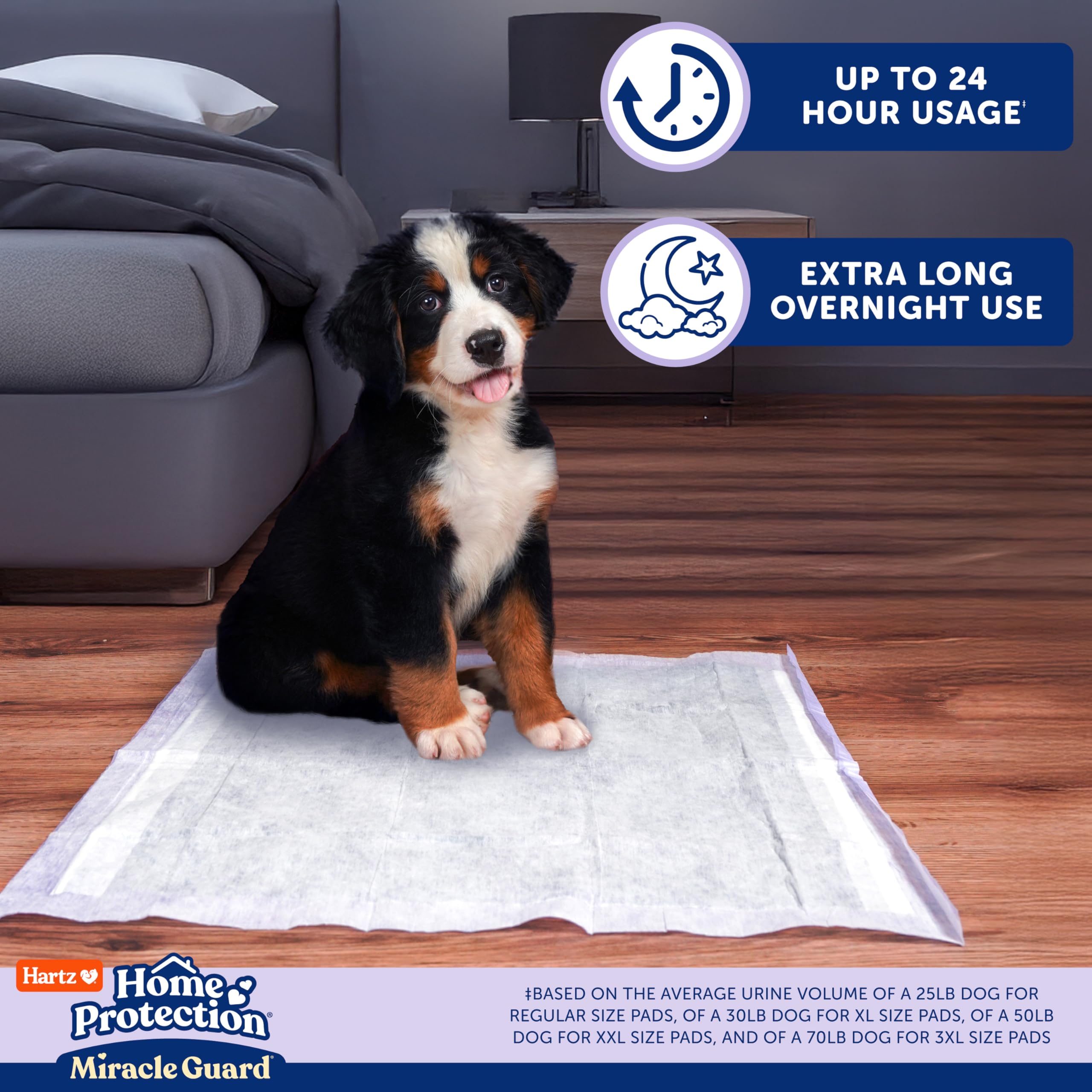 Hartz Miracle Guard Rapid Absorption highlights quick dry action to keep paws dry.