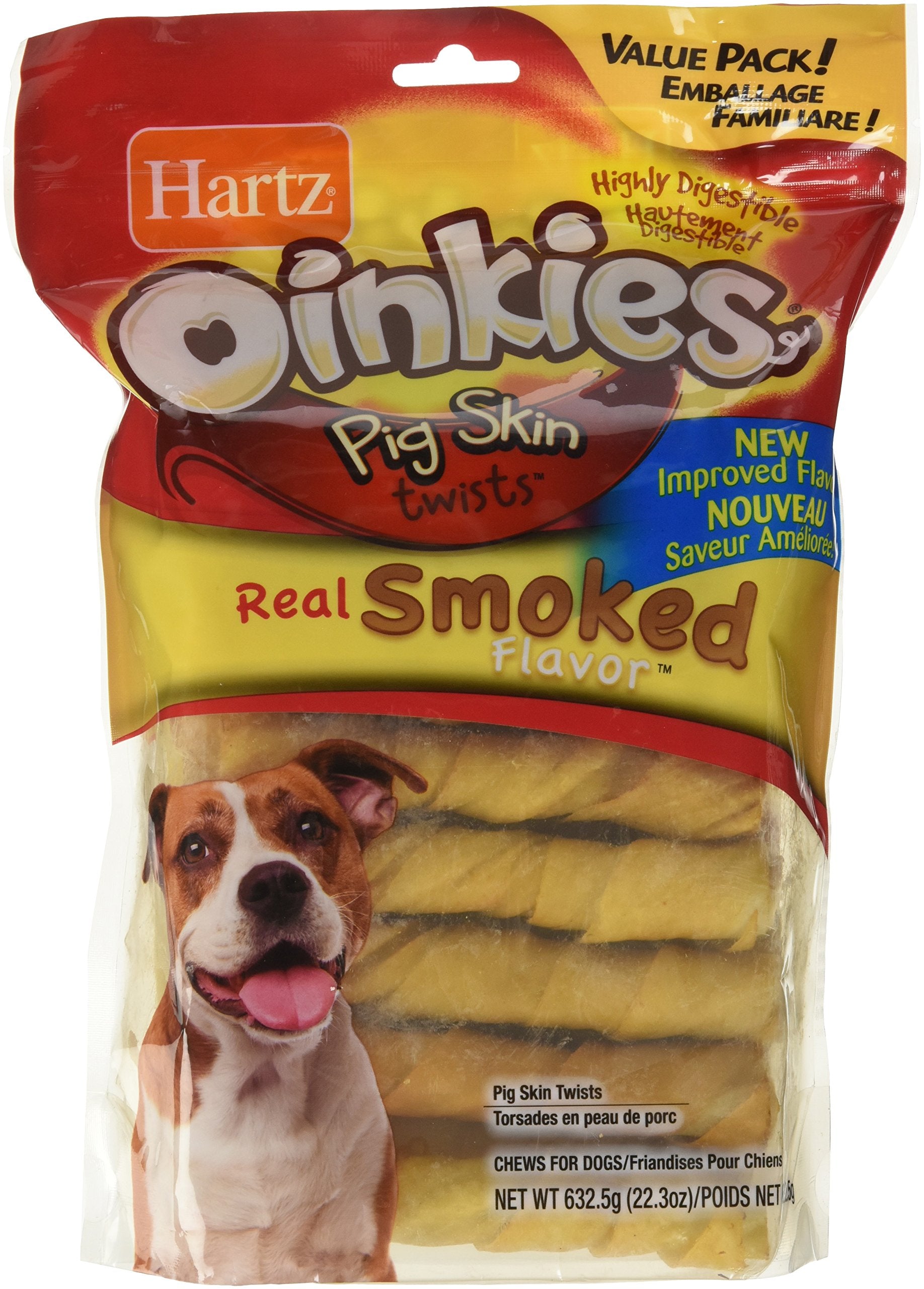 Hartz Oinkies Pig Skin Twists chews for dogs - natural dental exercise and tasty reward
