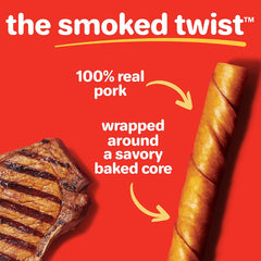 Hartz Oinkies smoked twists texture detail highlighting the interwoven porkskin strands.