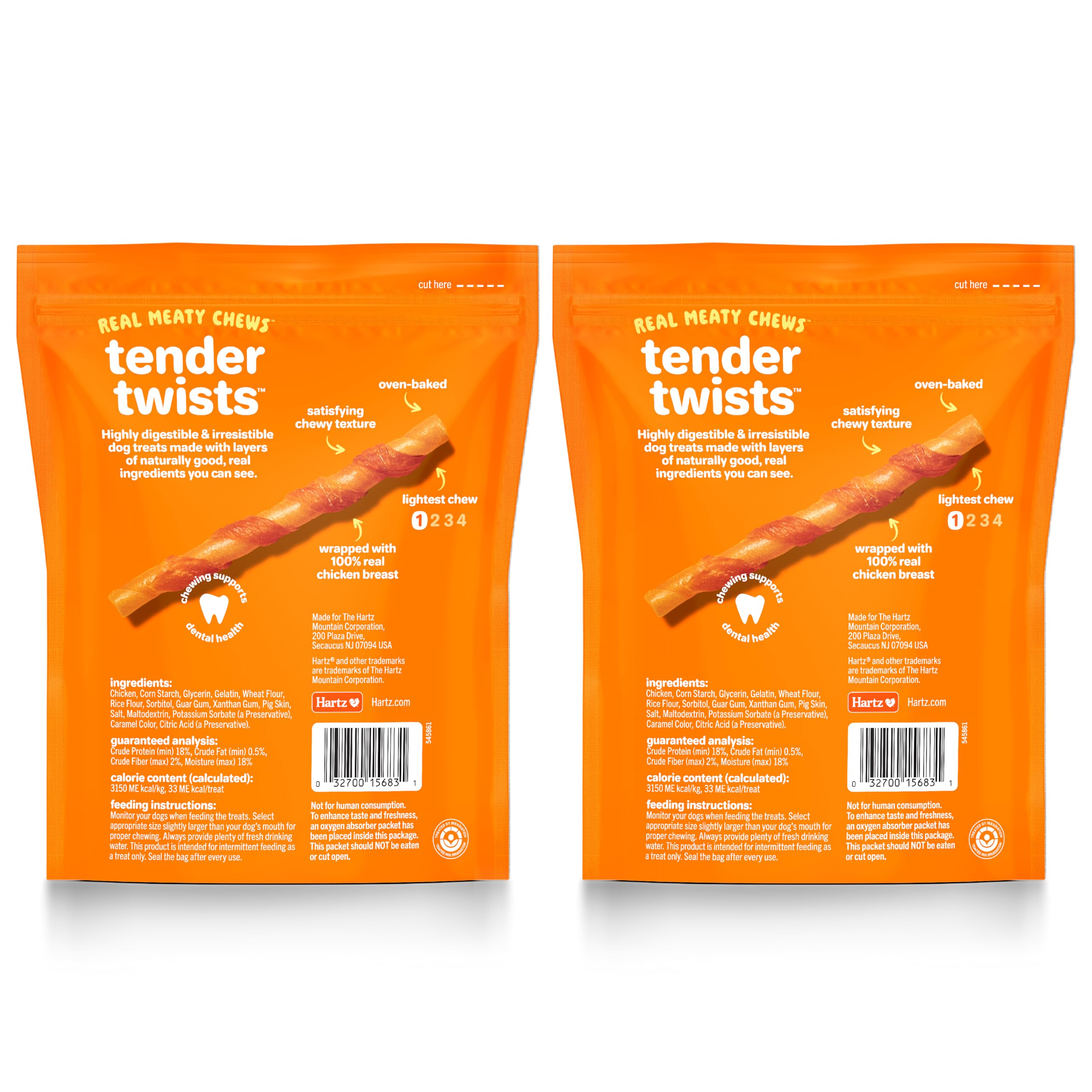 Hartz Oinkies Tender Twists digestible-chew, supports dental-friendly chewing routines
