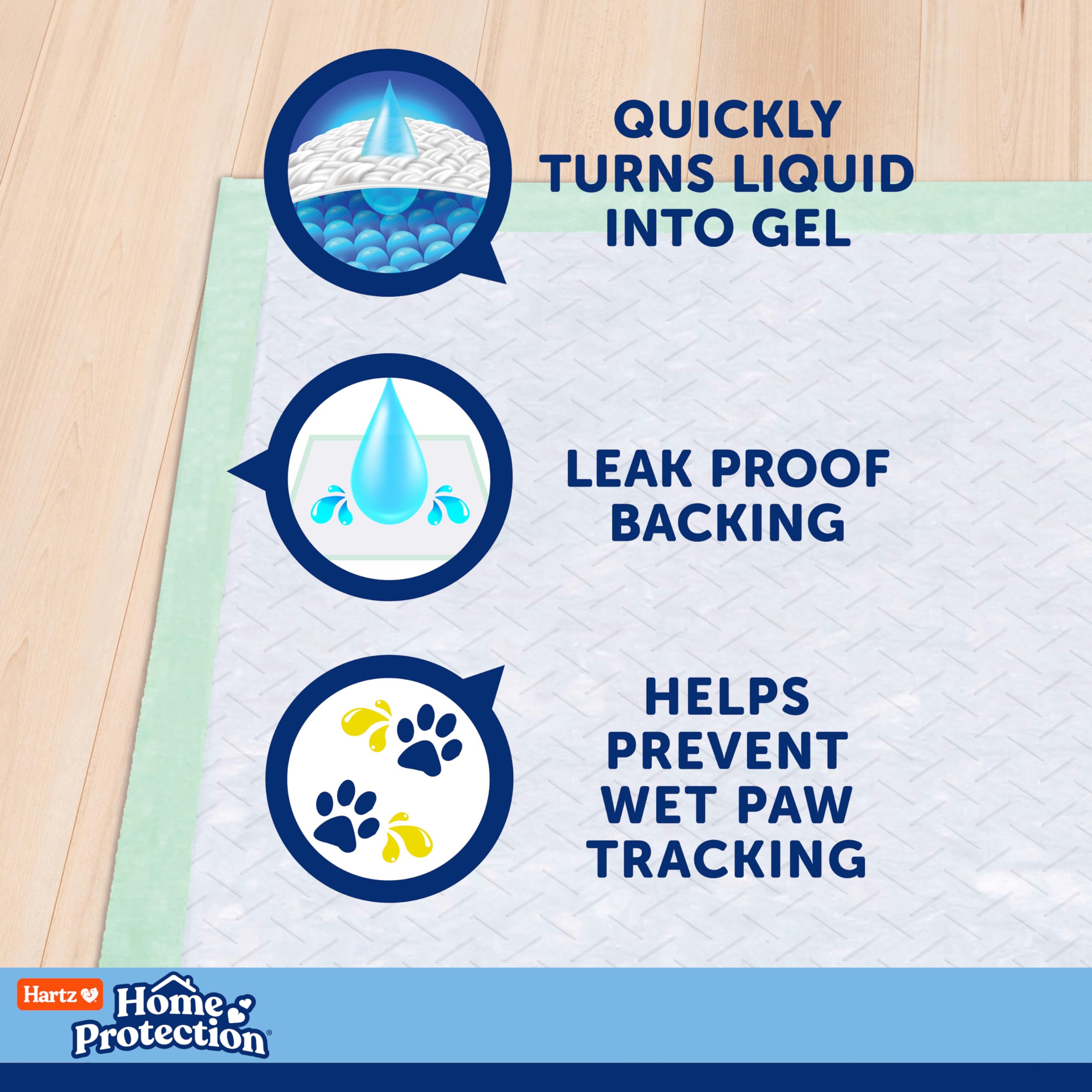 Hartz puppy-training pad designed for gentle absorption during crate or litter training.