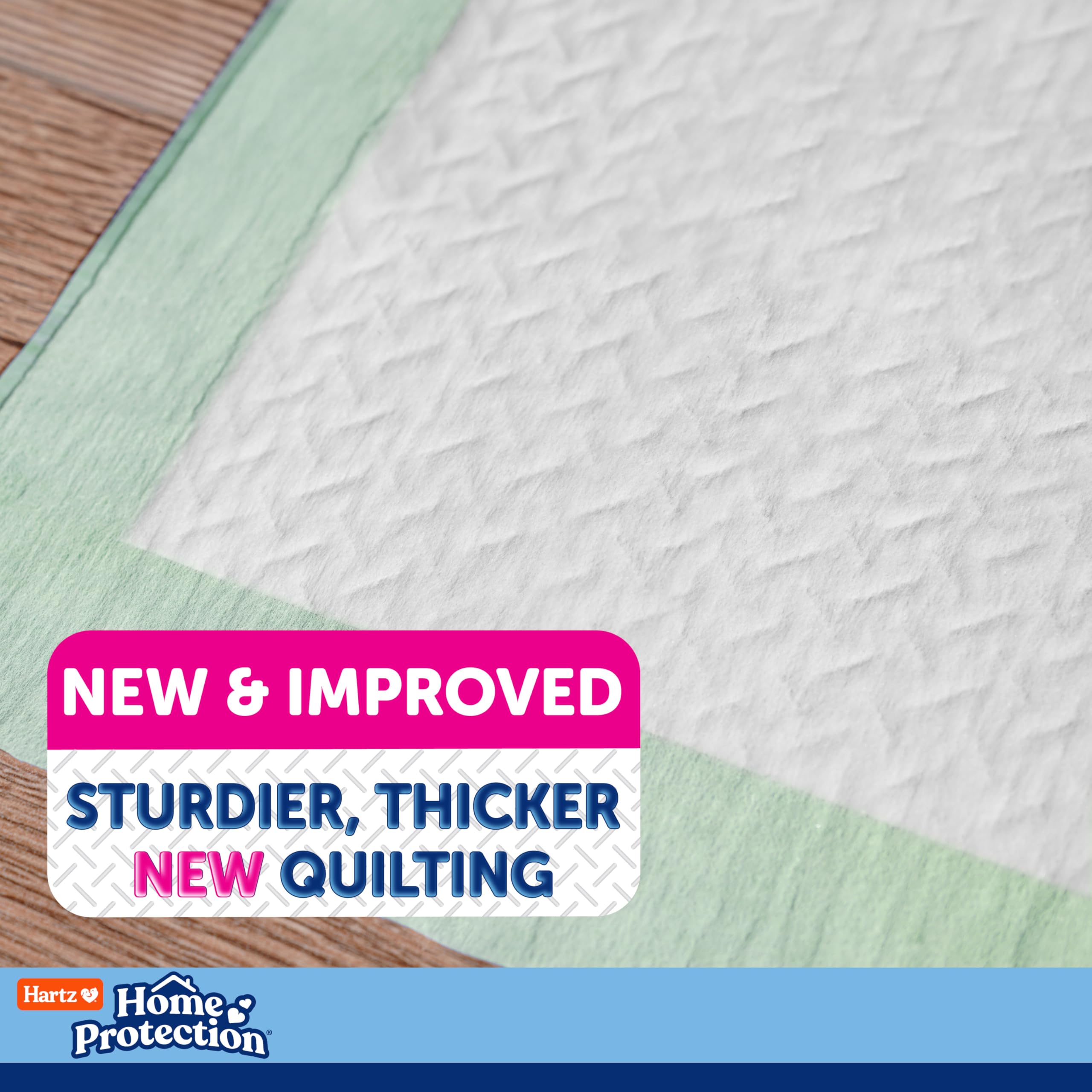 Hartz waterproof backing protects flooring from leaks during bathroom breaks.