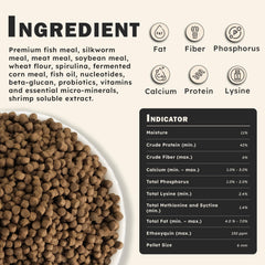 Close-up of HARUTO pellets showing texture for koi feeding.