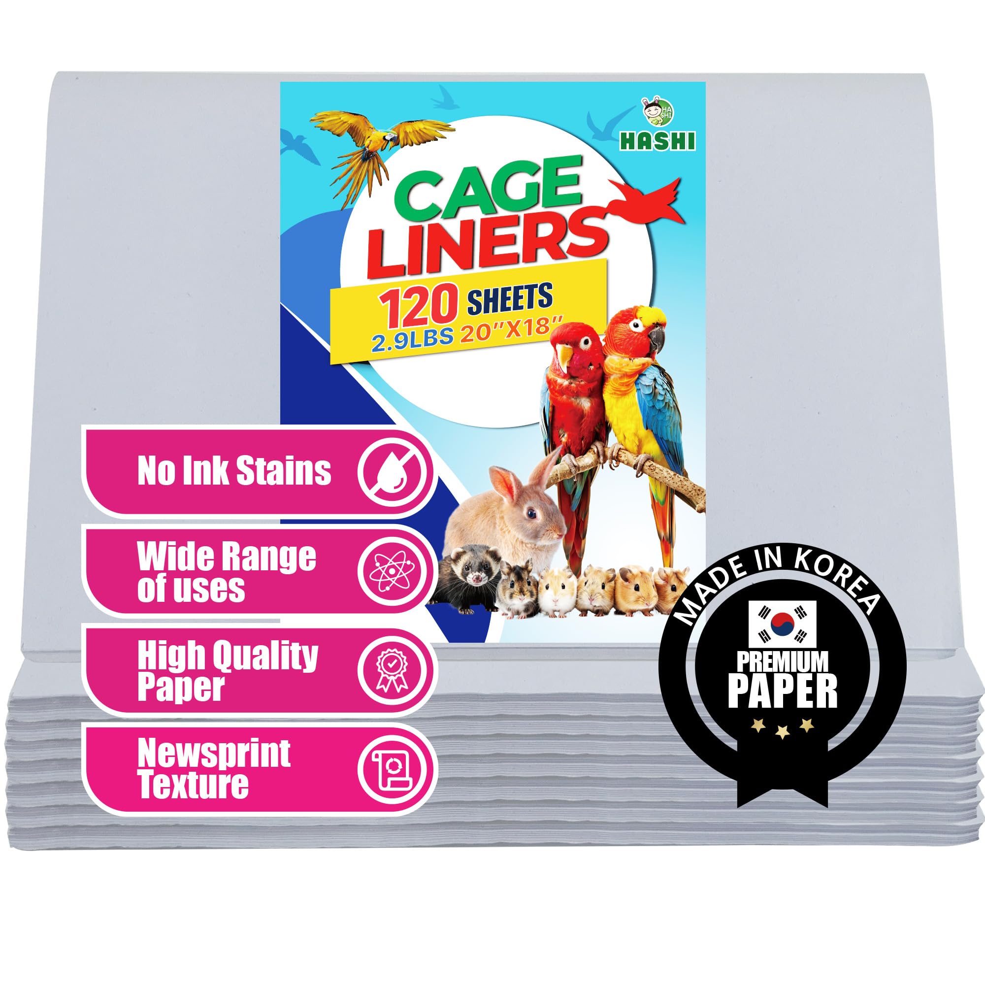 Hashi Bird Cage Liner 120 sheets for versatile cage customization and easy cleaning