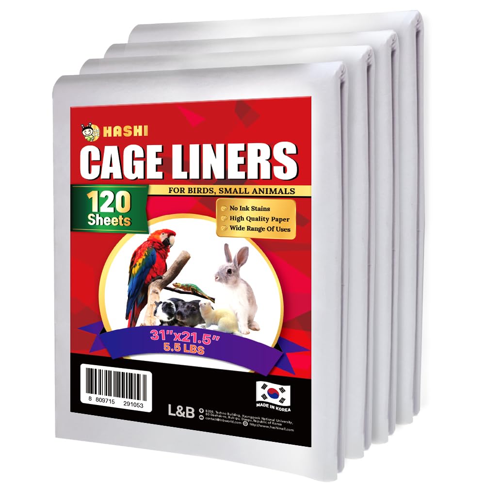 HASHI Bird Cage Liner—120 sheets stacked for flexible cage sizing.