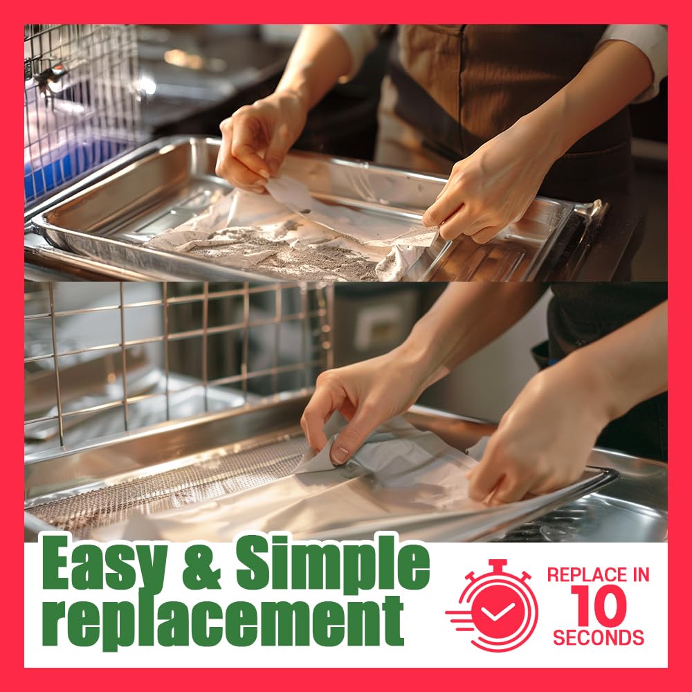HASHI Bird Cage Liner absorbs moisture to keep the cage dry.