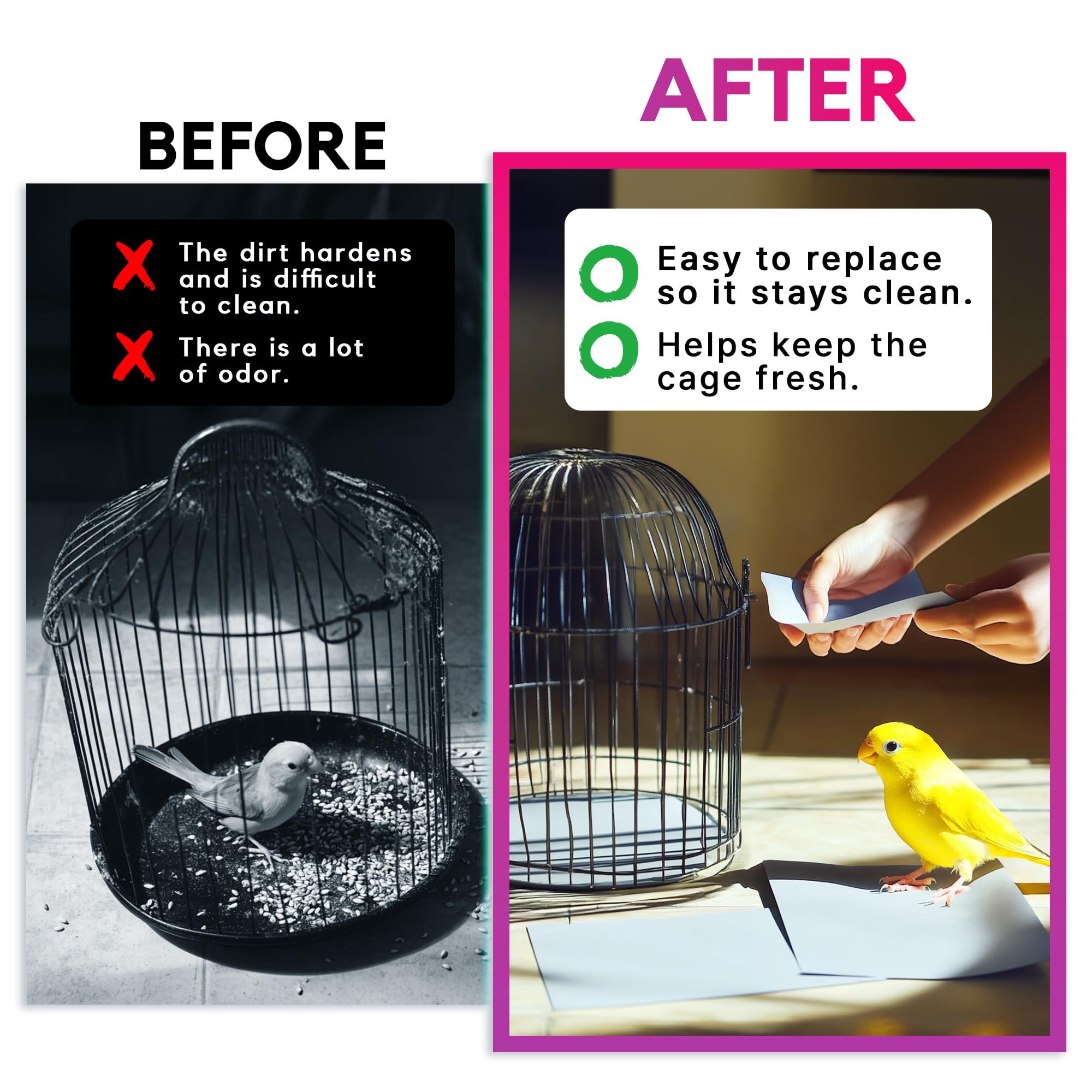Hashi easy-removal liner simplifies cage upkeep and replacement