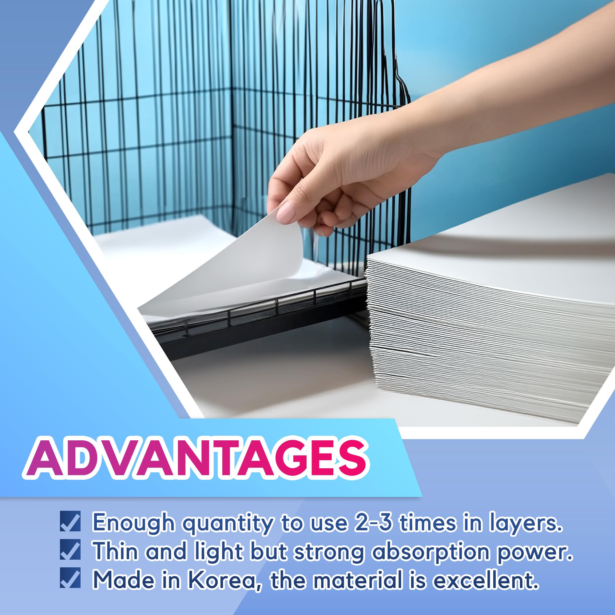 Hashi moisture-absorption capability helps keep cages dry and tidy