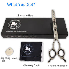 Hashimoto chunker scissors easy to handle with comfortable grip for precise thinning.