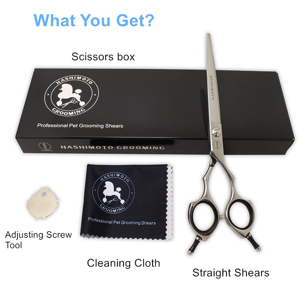 HASHIMOTO Grooming kit includes cleaning cloth and adjusting tool for maintenance.