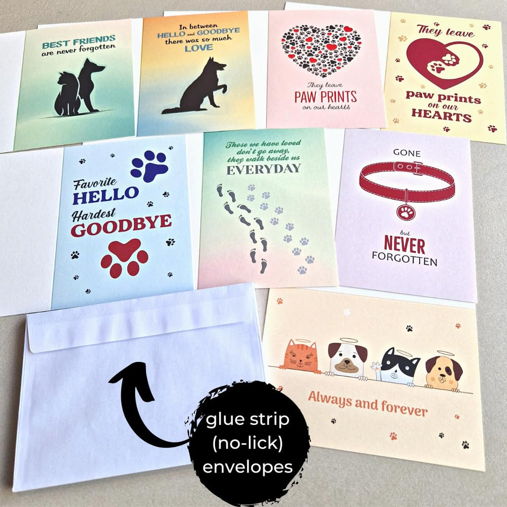 Hat Acrobat cards with envelopes ready for mailing to pet families