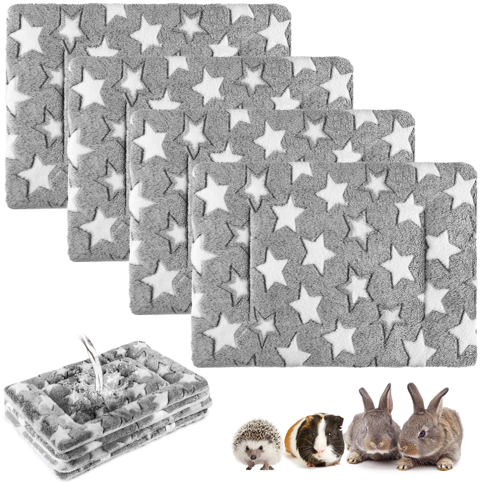 Haull guinea pig bedding with gray star pattern keeps pets dry and comfy.