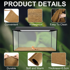 Haull reptile carpet cut-to-fit demonstrates easy sizing for tanks.
