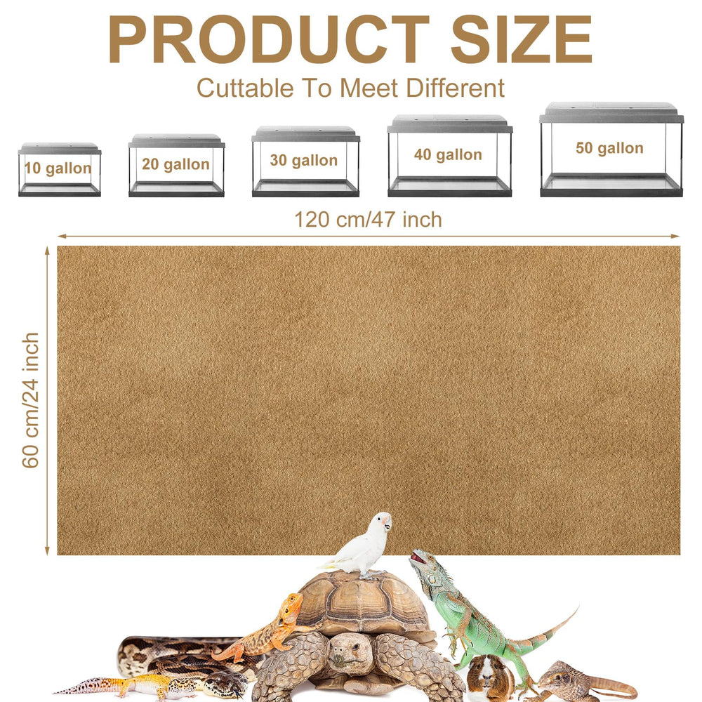 Haull reptile carpet textured surface improves grip for reptile feet.
