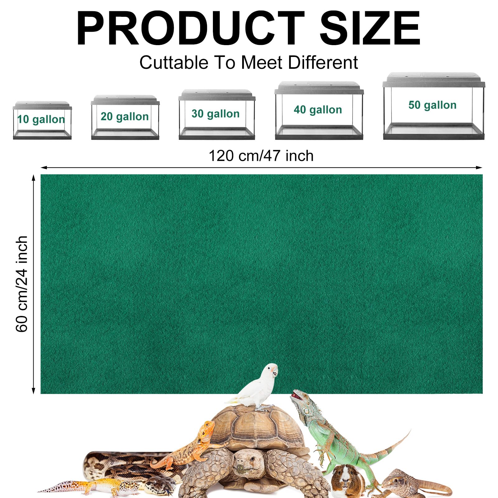 Haull reptile carpet easy-cleaning and reusable bedding solution