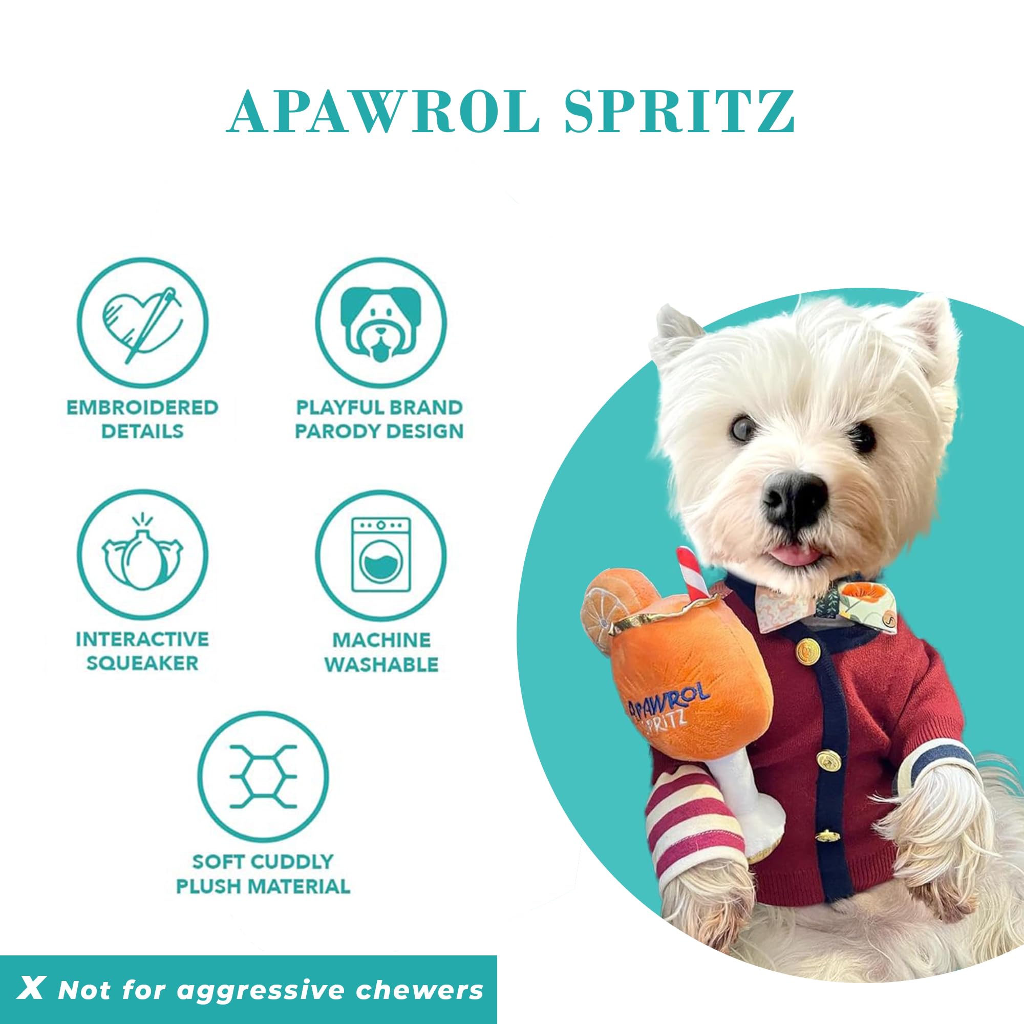 Soft, durable plush material of Apawrol Spritz withstands fetch and cuddles