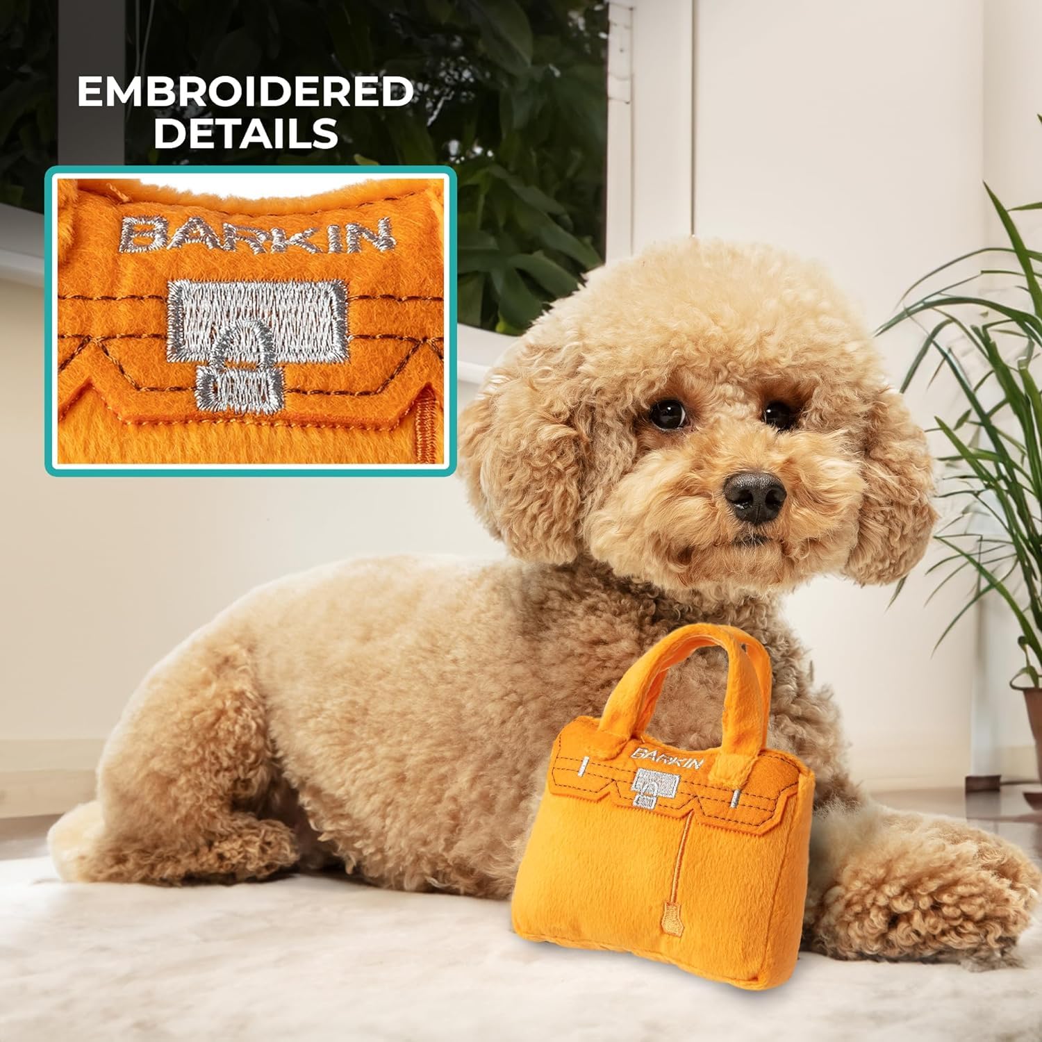 Barkin Bag squeaker inside engages dogs during fetch and chase.