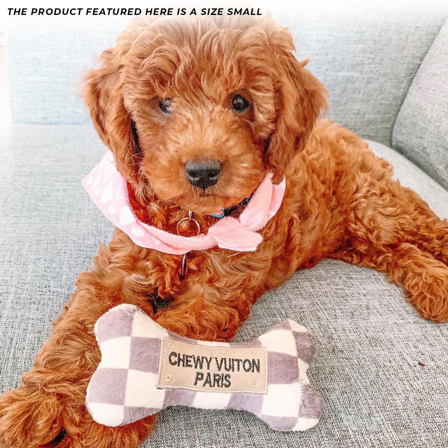 Haute Diggity Dog Chewy Vuiton bone toy for cozy cuddle sessions
