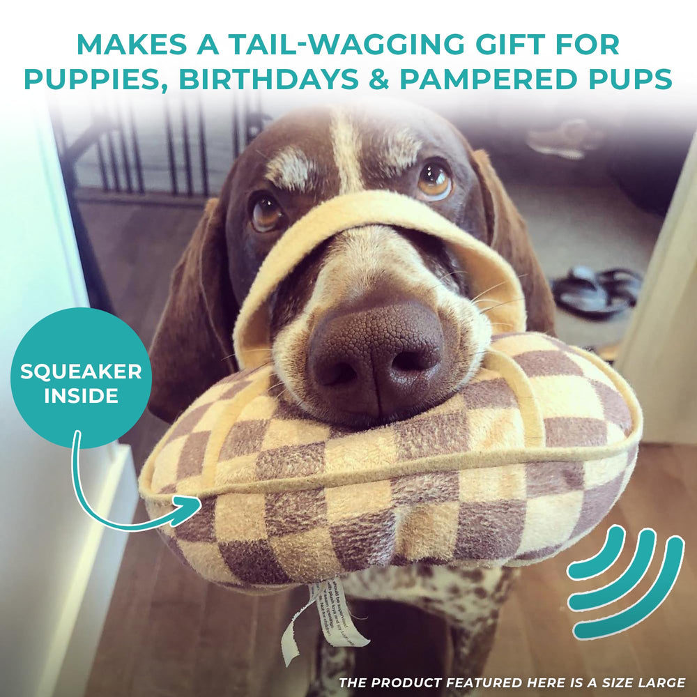 Haute Diggity Dog Chewy Vuiton Handbag durable-toy offers lasting play.