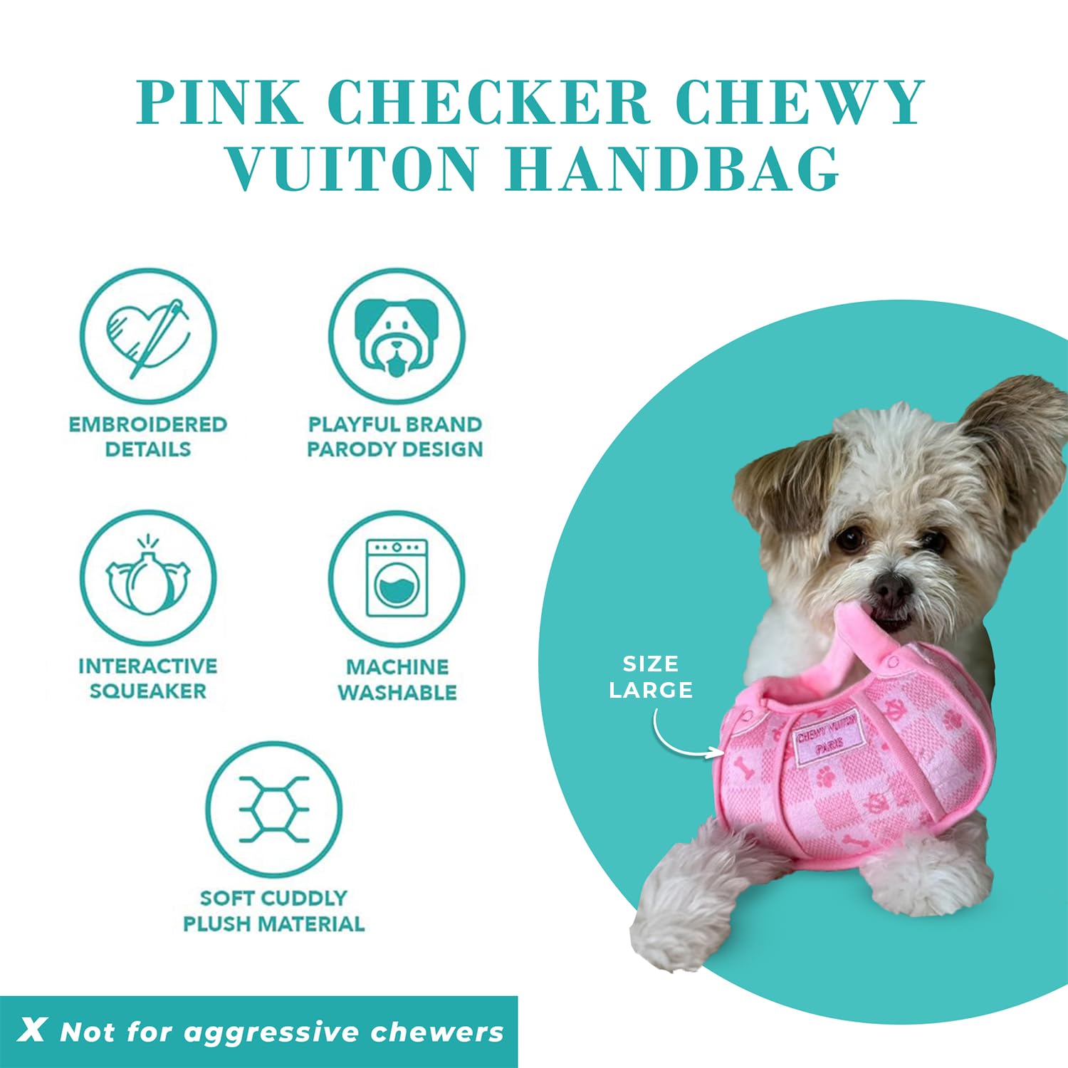Soft plush material offers a cozy chew experience for small and medium dogs