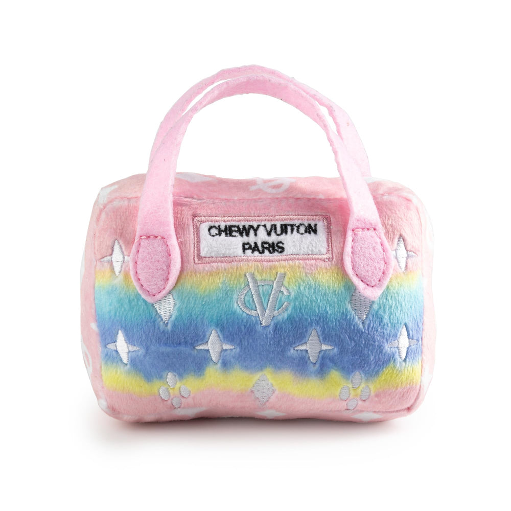Haute Diggity Dog Chewy Vuiton handbag pink ombre front view for small dogs.