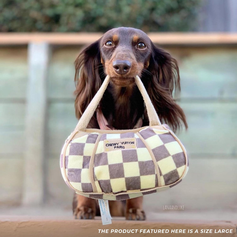 Haute Diggity Dog Chewy Vuiton Handbag puppy-cuddle plush for quiet moments.