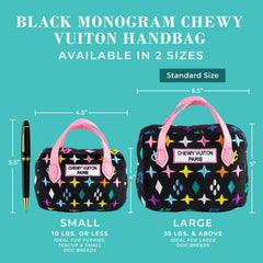 Haute Diggity Dog handbag has embroidered details for stylish, fashionable appeal