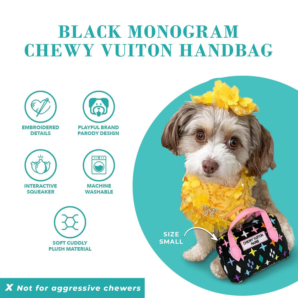 Haute Diggity Dog handbag has built-in squeaker for interactive play