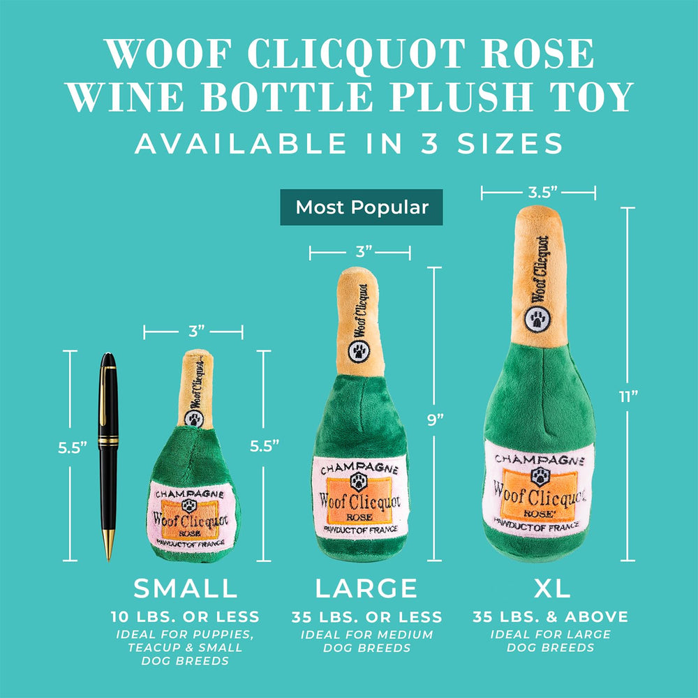 Haute Diggity Dog Woof Clicquot Rose embroidered Rose All Day detail adds elegant charm.