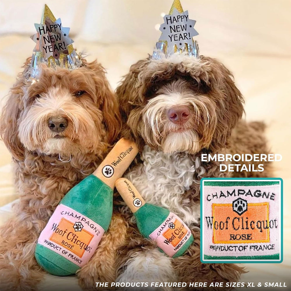 Haute Diggity Dog Woof Clicquot Rose size Large fits dogs of various breeds for playtime.