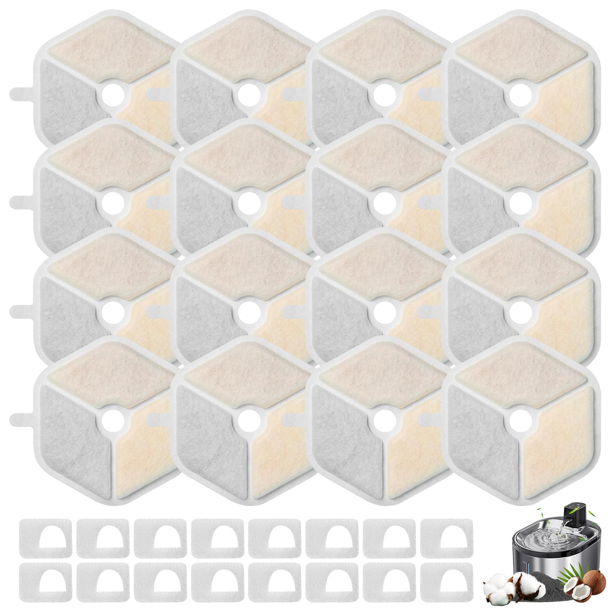 HAVANSIDY Smartoo PTM-643 replacement filters – 16-pack for clean, odor-free water.
