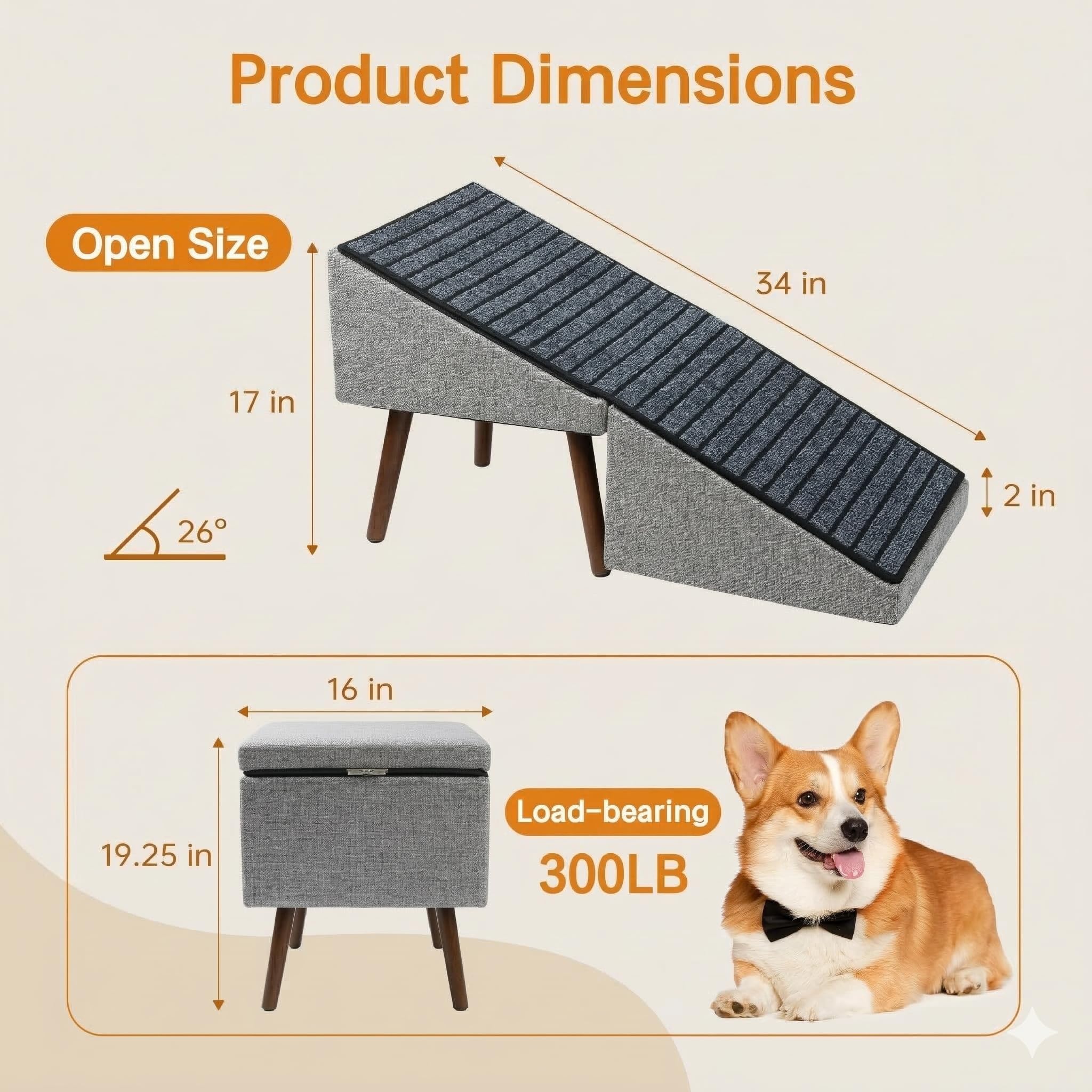 Haven Pet 2-in-1 dog ramp folded-ottoman: versatile, space-saving solution