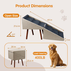 Foldable beige ottoman-stairs from Haven Pet for everyday indoor use.
