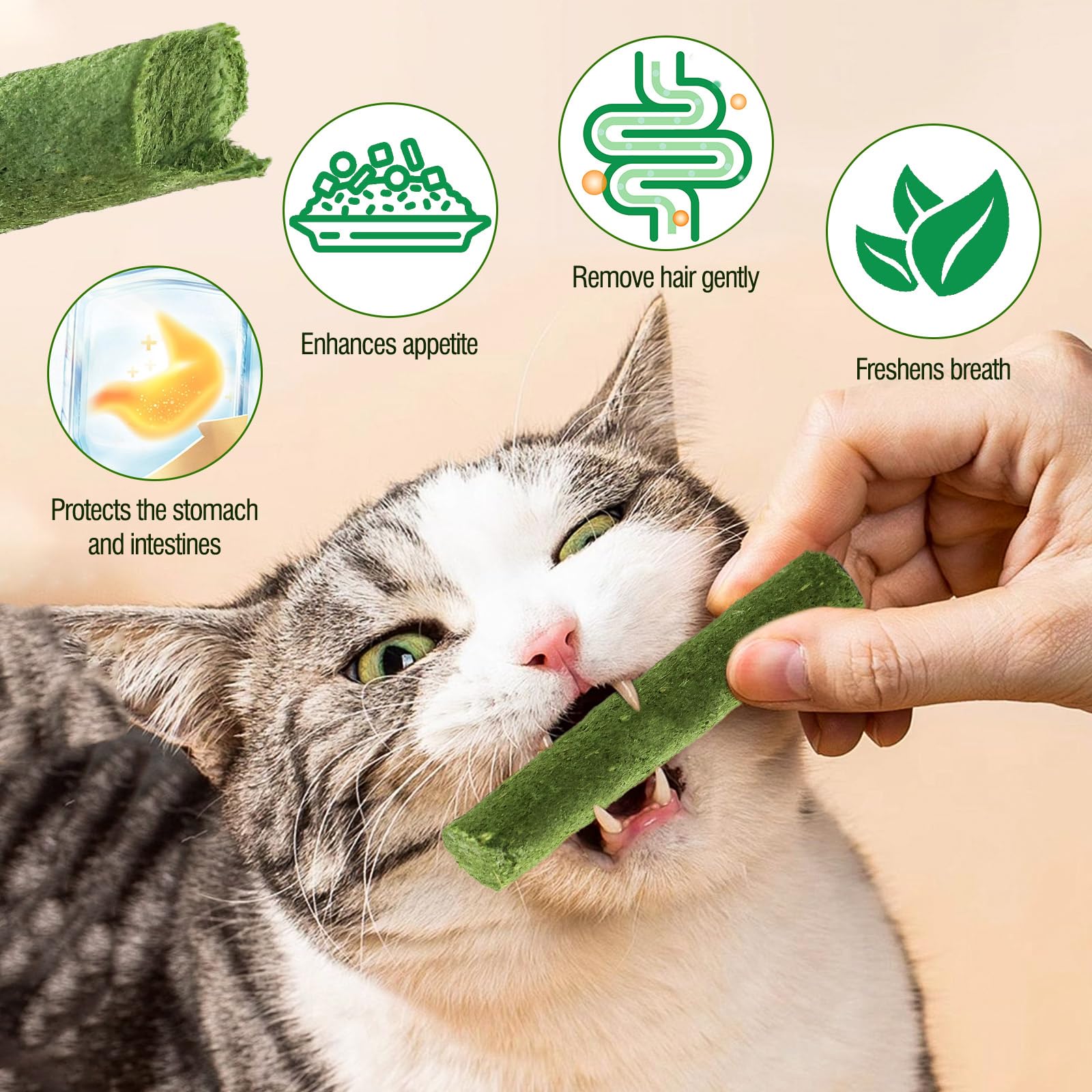 HavenJanny cat grass teething stick chicken-core reveals flavorful blend cats enjoy