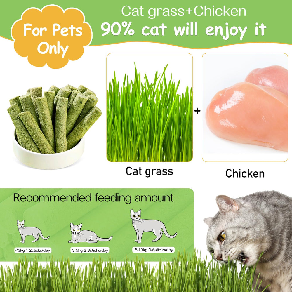 HavenJanny freeze-dried cat grass snacks close-up, natural treat with dental support