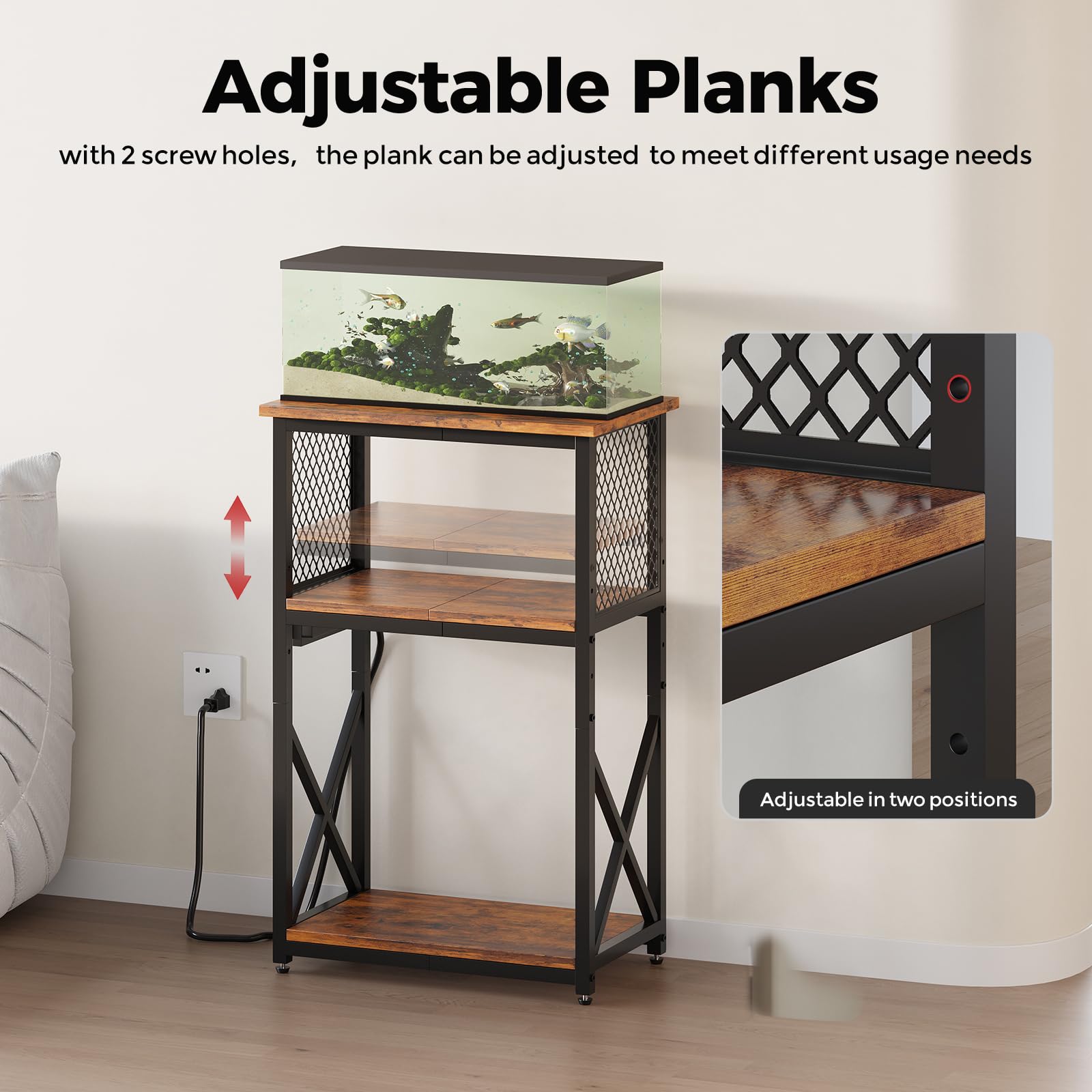 HavenlyYouth bottom platform accommodates smaller tanks like 5–8 gallons.