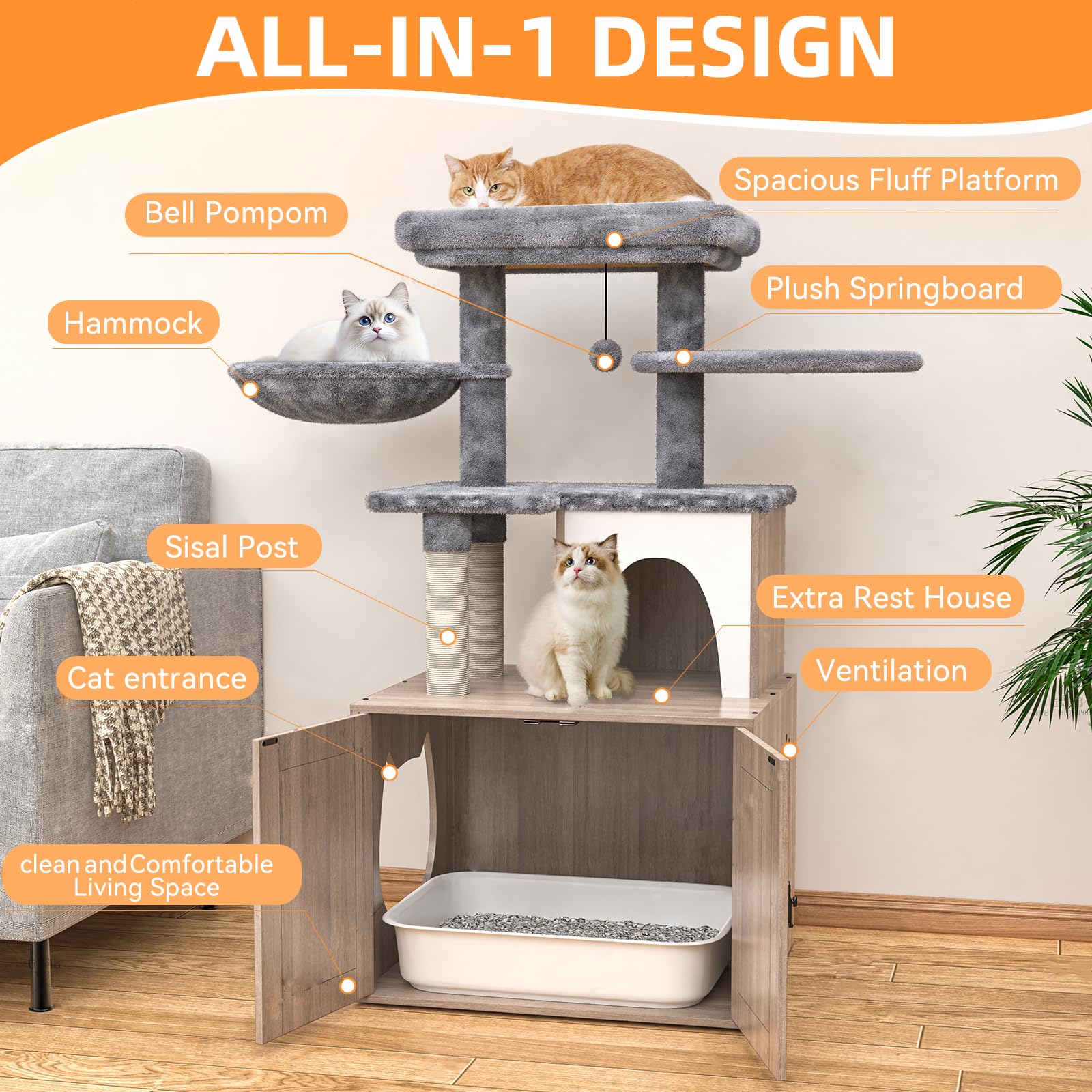 HavenlyYouth wooden cat condo with entrances provides private retreat for cats.