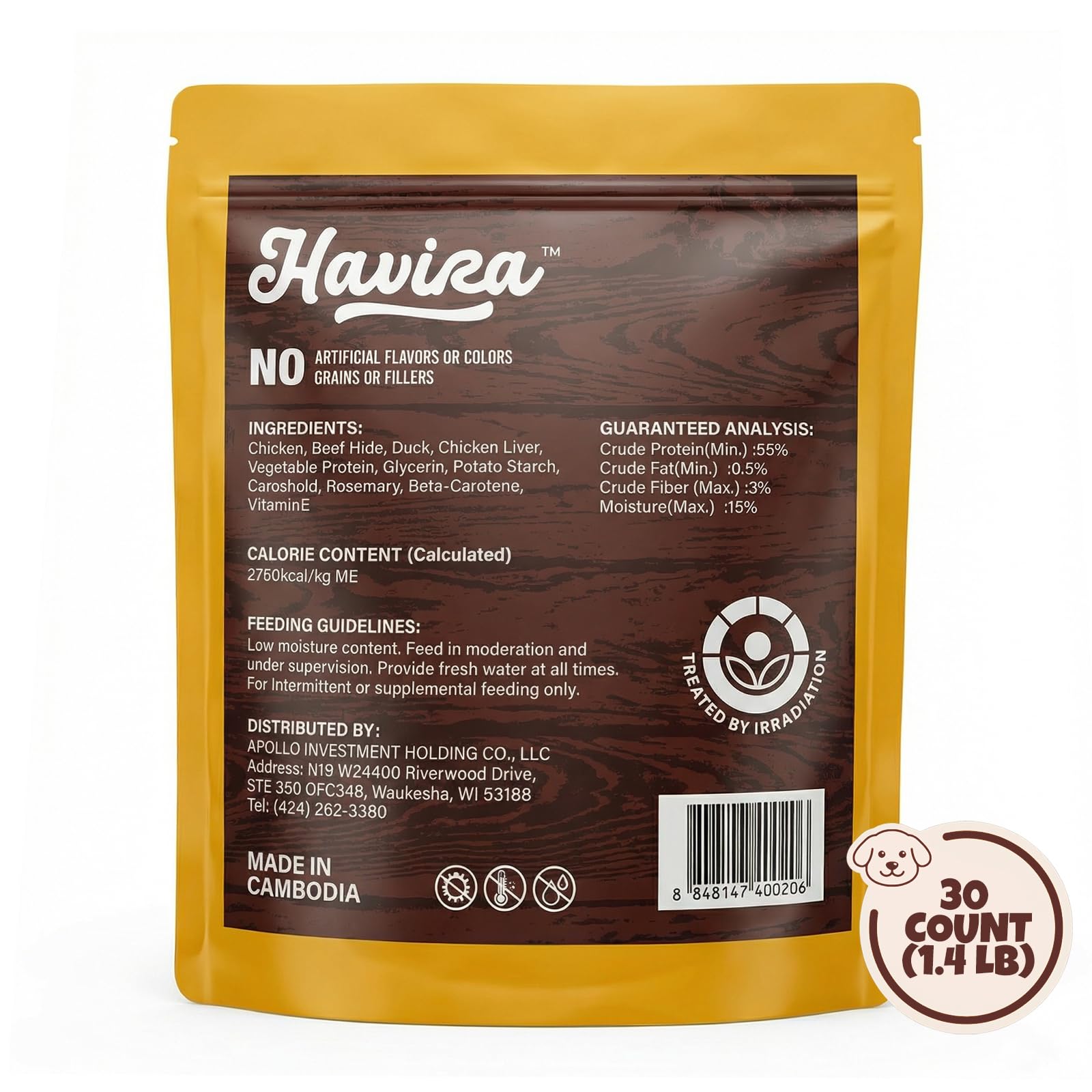 Close-up of Havira sticks showing chicken, duck, and liver wrap for protein flavor.