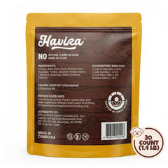 Close-up of Havira sticks showing chicken, duck, and liver wrap for protein flavor.