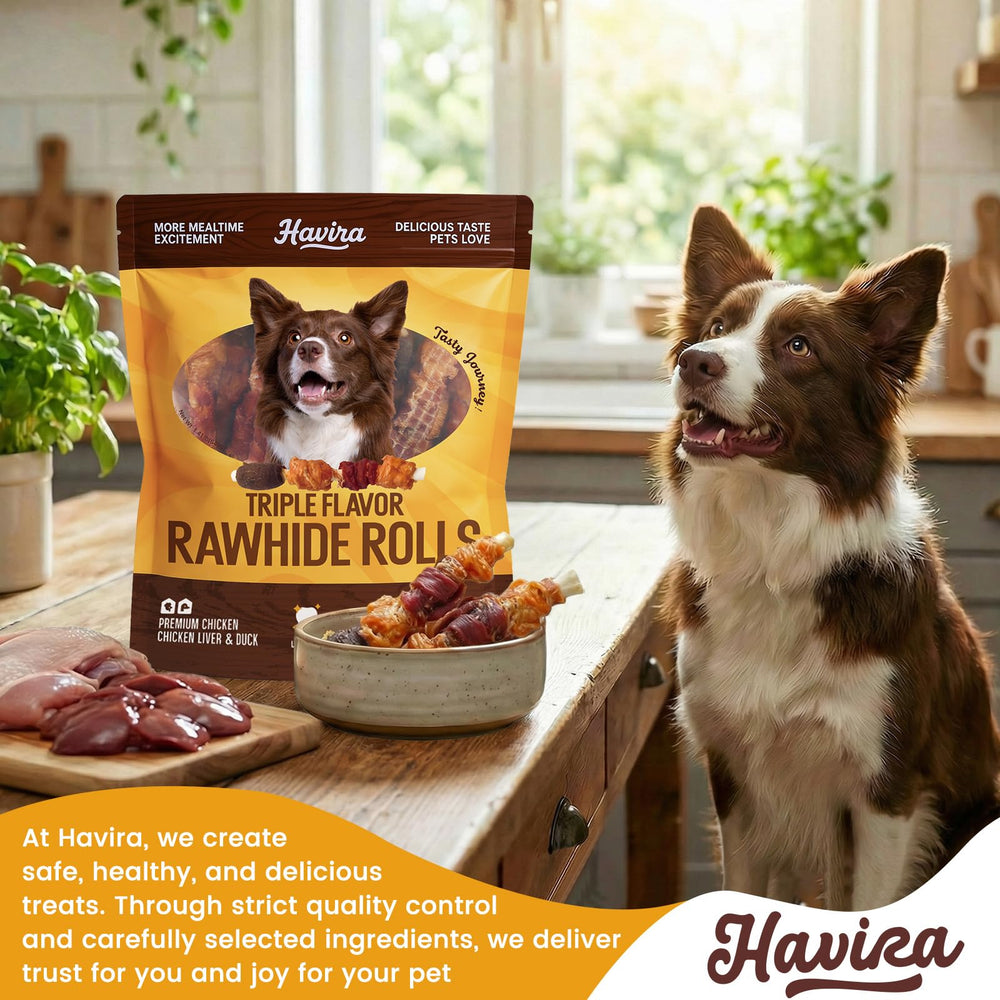 Havira five-inch chew sticks with balanced texture for safe chewing in medium dogs.