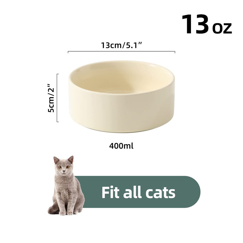 Havniva non-slip ceramic cat bowl with sturdy base keeps bowls steady during meals