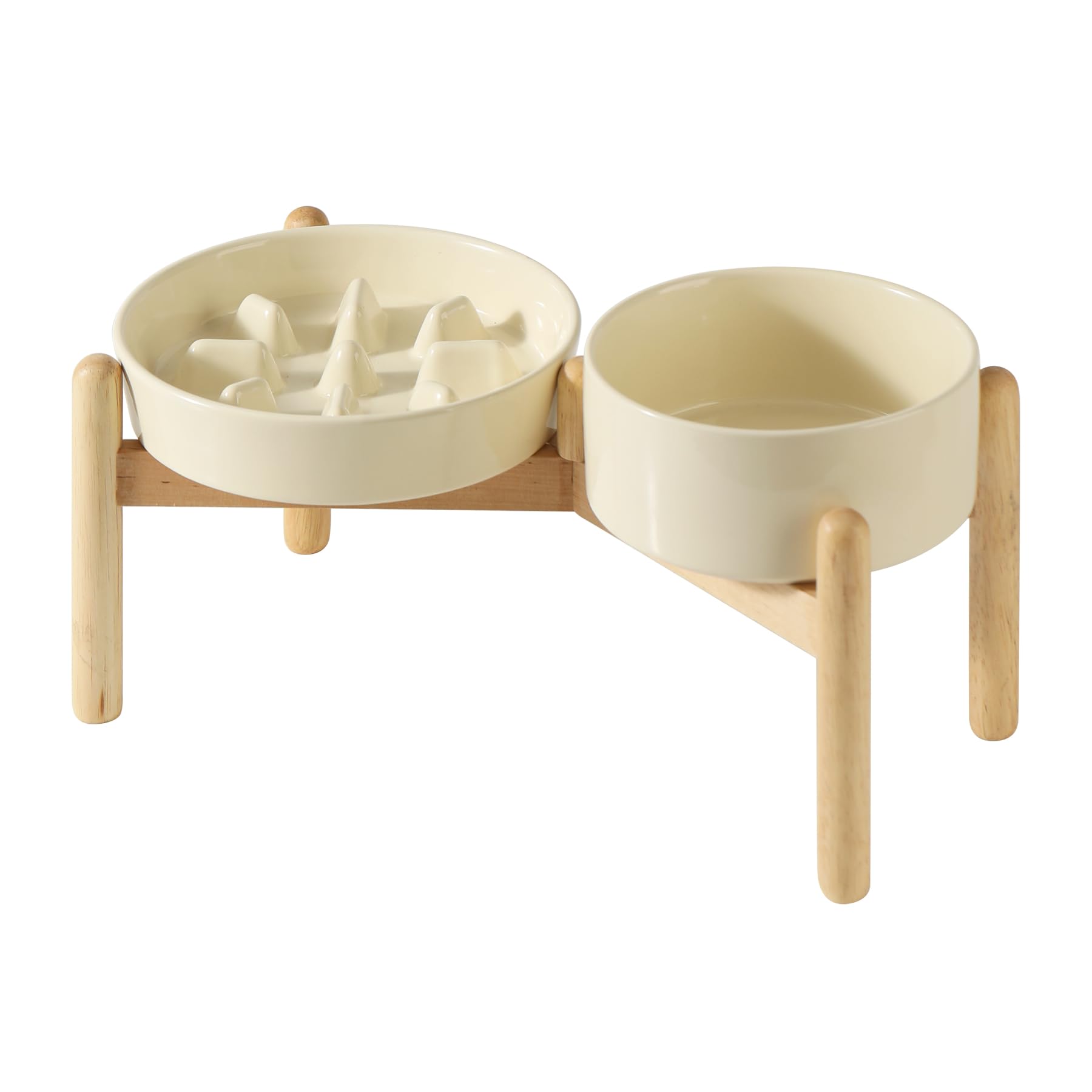 Havniva ceramic 12-cup raised slow-feeder bowl set promotes mindful feeding.