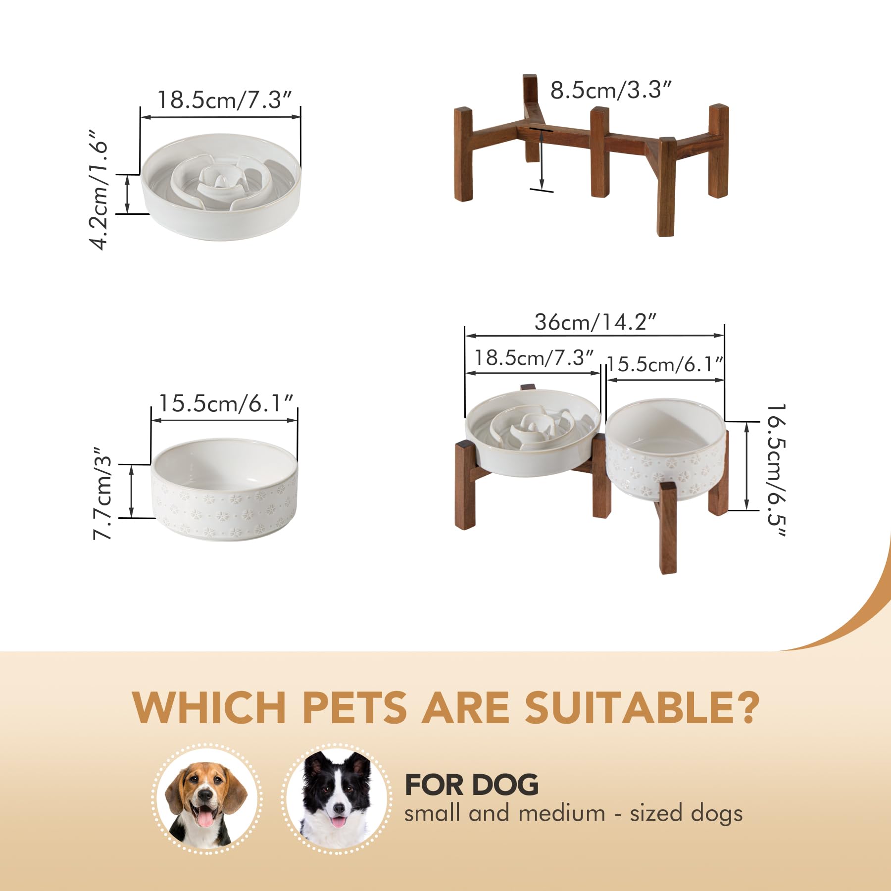 Havniva ceramic dog bowl with smooth glaze keeps facial area cleaner.